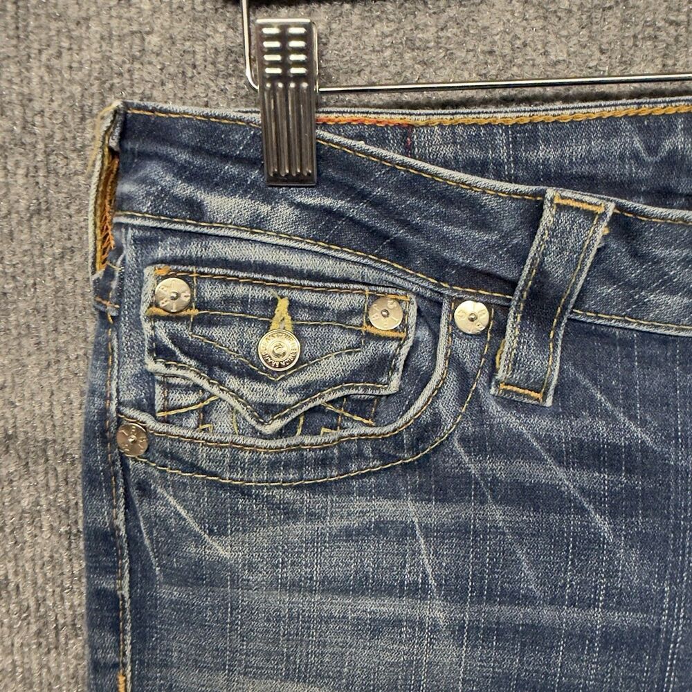 True Religion Low Rise Skinny Jeans Women’s Size 32 Flap Pocket Stitch Y2K FLAW - Picture 7 of 16